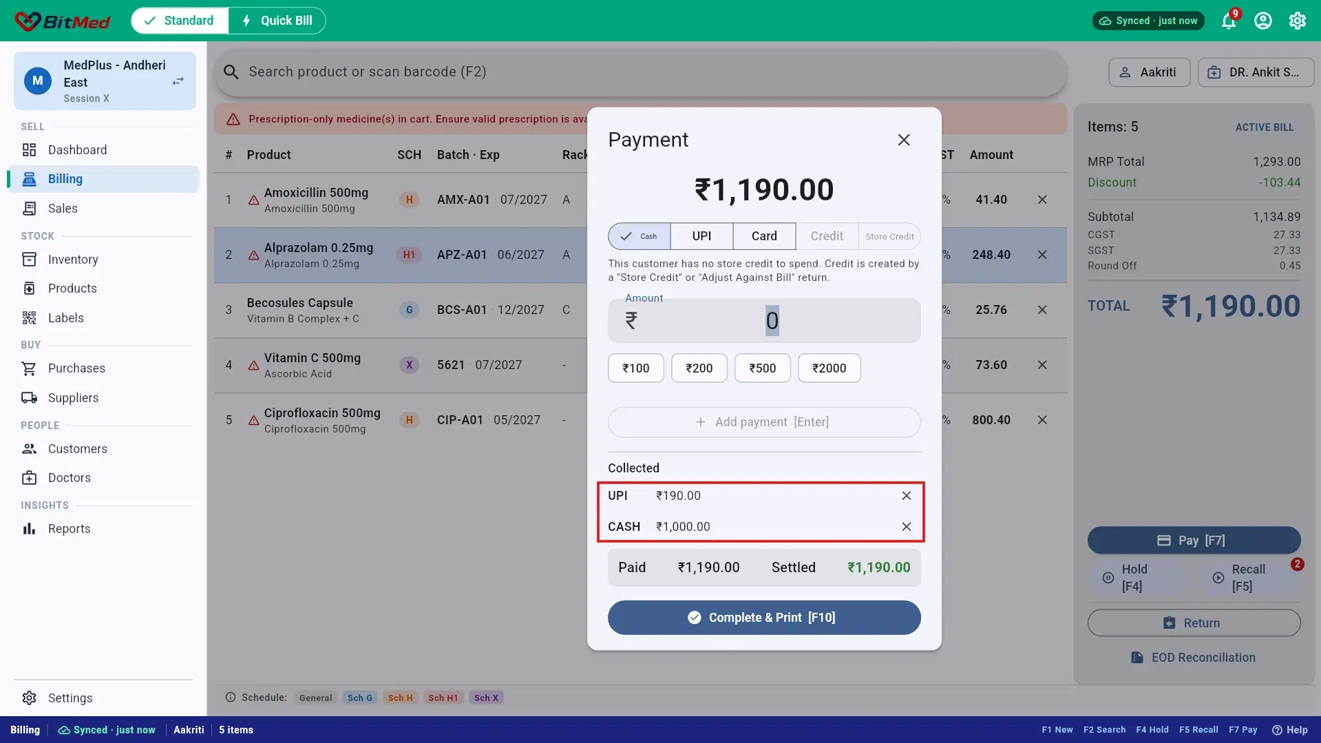 Split payment