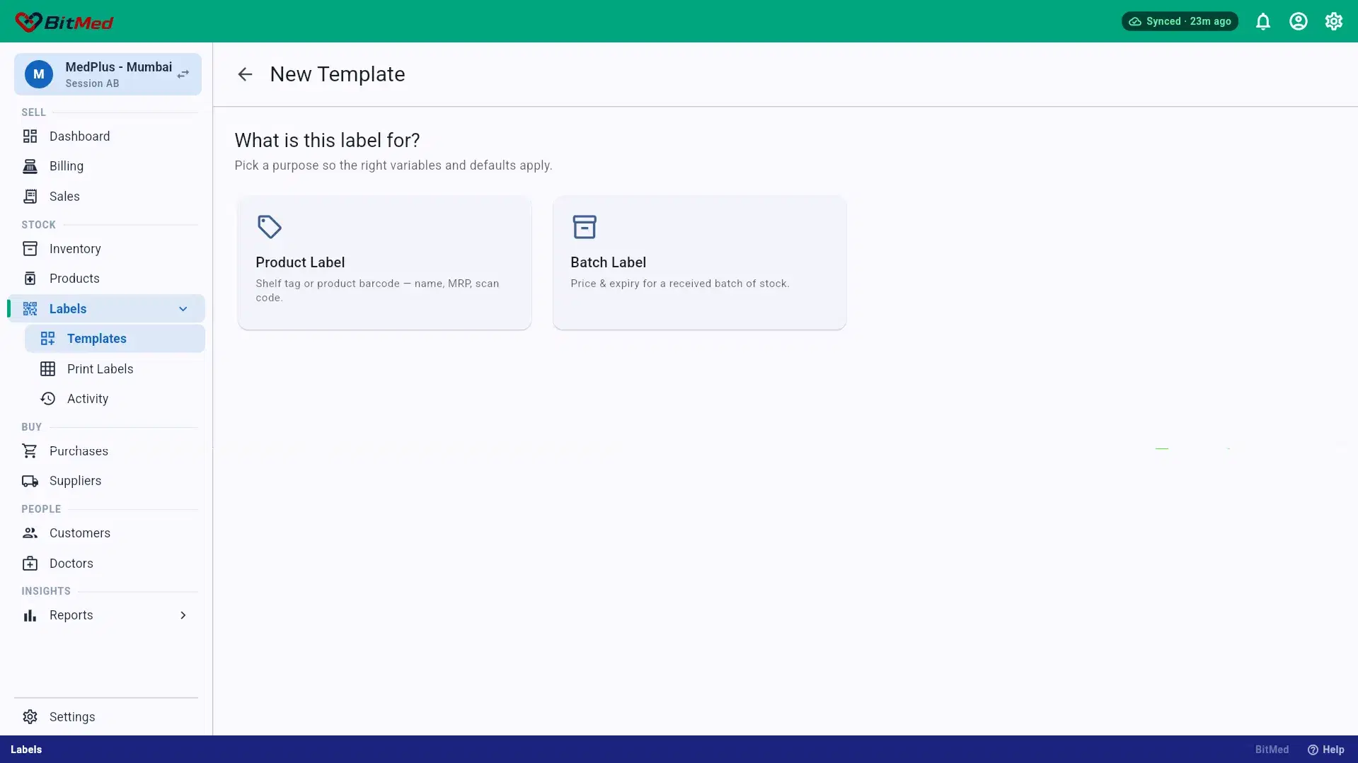 Template setup