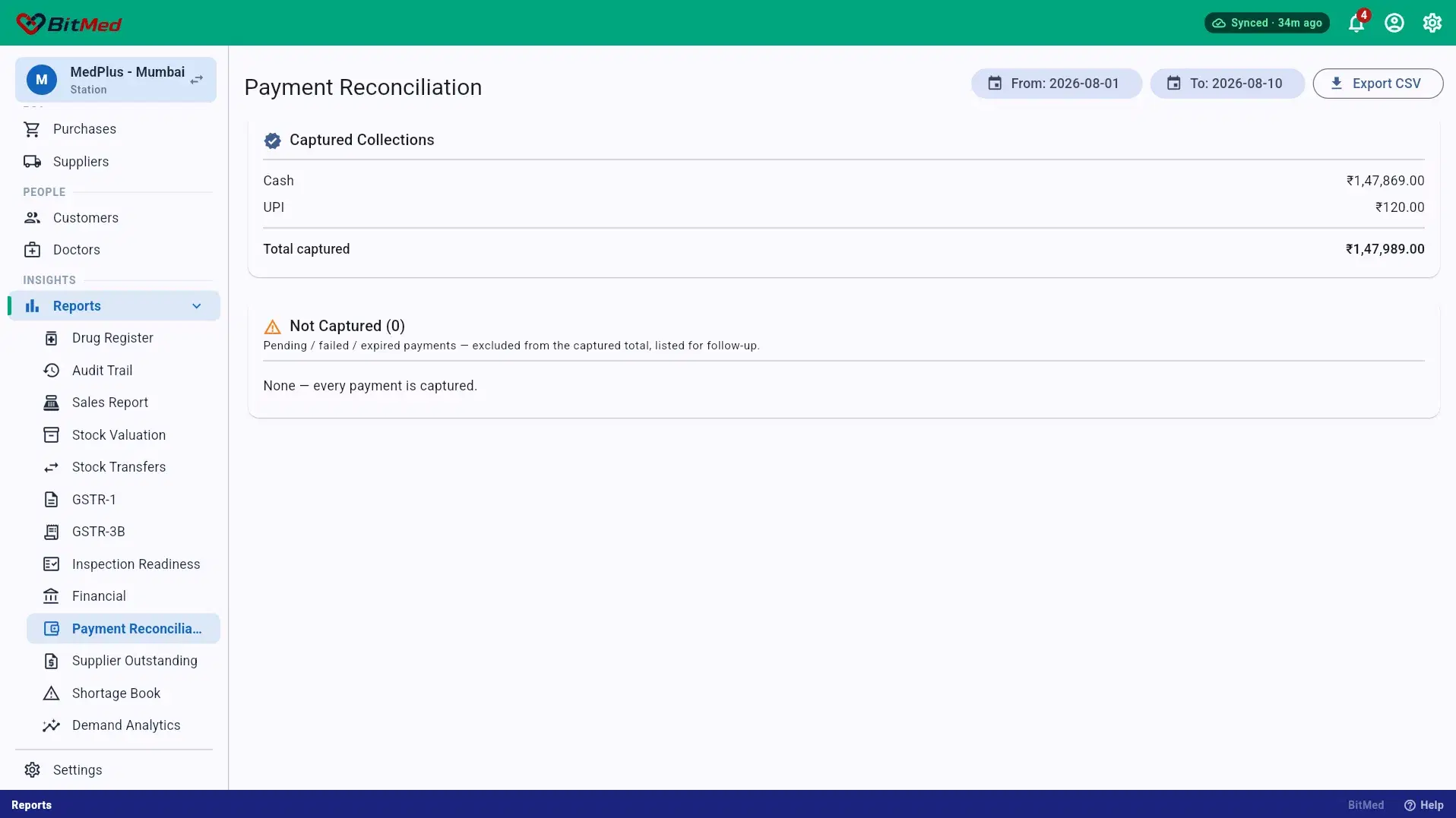 Payment reconciliation